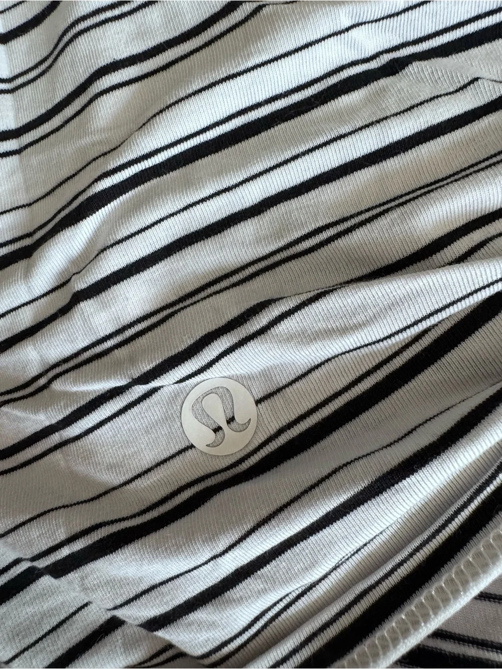 lululemon athletica White and Black Striped Tie-Front Racerback Tank